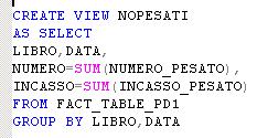 Push-Down: calcolo della FACT_TABLE 1. si crea una FACT_TABLE_PD con solo i valori pesati (chiamata FACT_TABLE_PD1) 2.