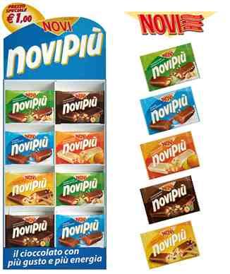 Latte con Riso Soffiato gr 21 x 15 Expo Tavolette NoviPiù 88 pz Latte Finissimo con Nocciole gr