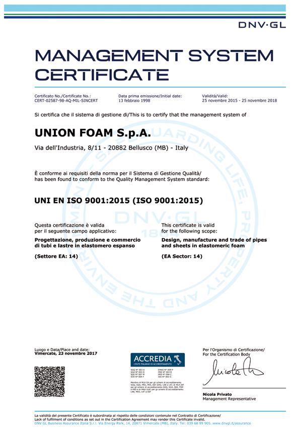 CERTIFICAZIONE DEL