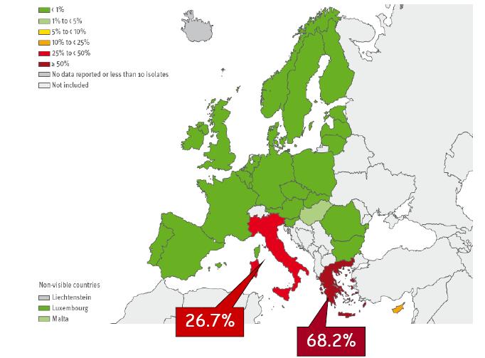 ECDC Antimicrobial resistance interactive database: