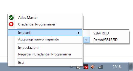V364 Client Programmer Se l Atlas Master o il Lettore/scrittore RFID perdono la connessione al PC, comparirà il simbolo.