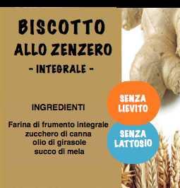 Integrale BISCOTTO ALLO ZENZERO farina di frumento integrale, olio di girasole, zucchero di