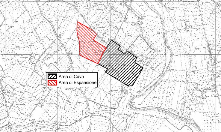 3.4. Cava Zannona Ampliamento Cava: Zannona Comune: Faenza Localizzazione ampliamento: L area di ampliamento si sviluppa a nord ovest della cava esistente.