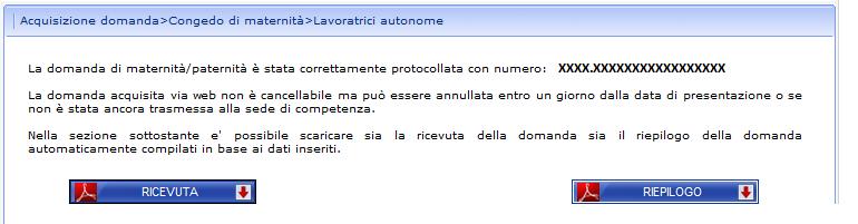 5.2.2.14 Domanda confermata A seguito dell attività di conferma della domanda, il sistema produce in modo automatico la ricevuta di presentazione della domanda e il rispettivo Modello SR01