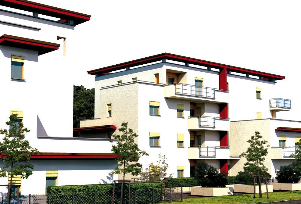 Gli edifici di 3 piani oltre il piano terra hanno alloggi con varie tipologie e metrature. Saranno disponibili anche alloggi al piano terra con aree di pertinenza esclusiva.