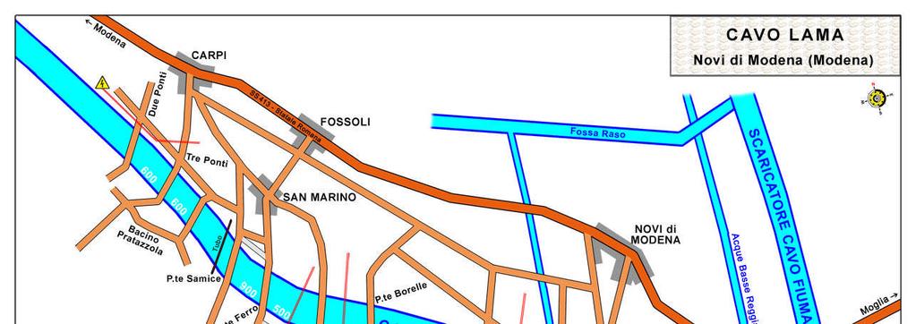 Caratteristiche CAVO LAMA Novi di Modena (Modena) Il Cavo Lama è il risultato dei rimaneggiamenti apportati nel corso dei secoli, e in particolare nei primi anni del novecento, ad un corso d acqua di