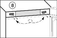 Fig. 5 u Spingere in avanti il pannello sopra la staffa ammortizzatrice Fig. 5 (4) in direzione dell'apparecchio. u Innestare la protezione Fig. 5 (2) nell'asola.
