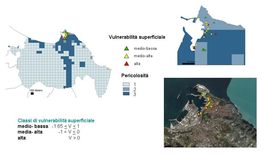 Sovrapposizione della mappa di pericolosità con la mappa di