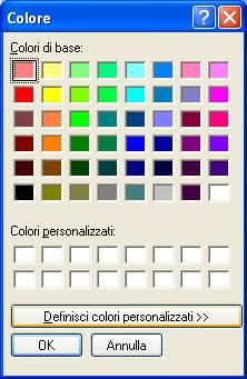 3. Cliccare sul tasto Sfoglia (tasto tre puntini) per visualizzare la finestra Colore.