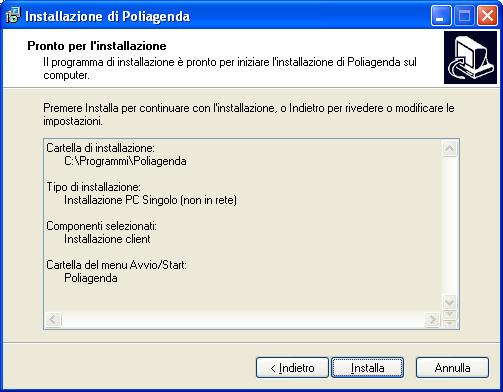 5. Al termine fare clic sul tasto Installa seguendo le indicazioni riportate