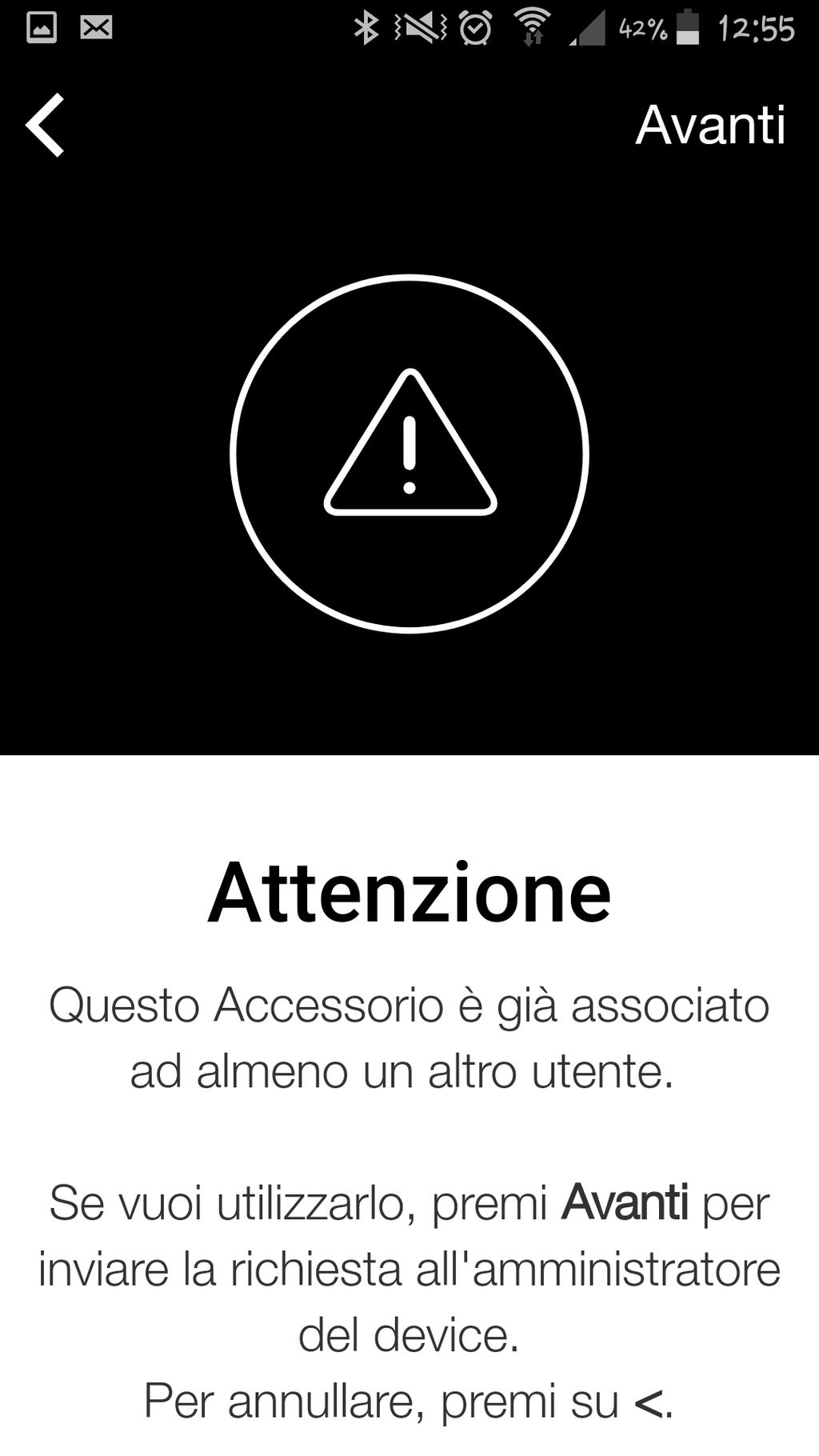 Accertarsi inoltre che lo smartphone sia connesso ad una rete WiFi.