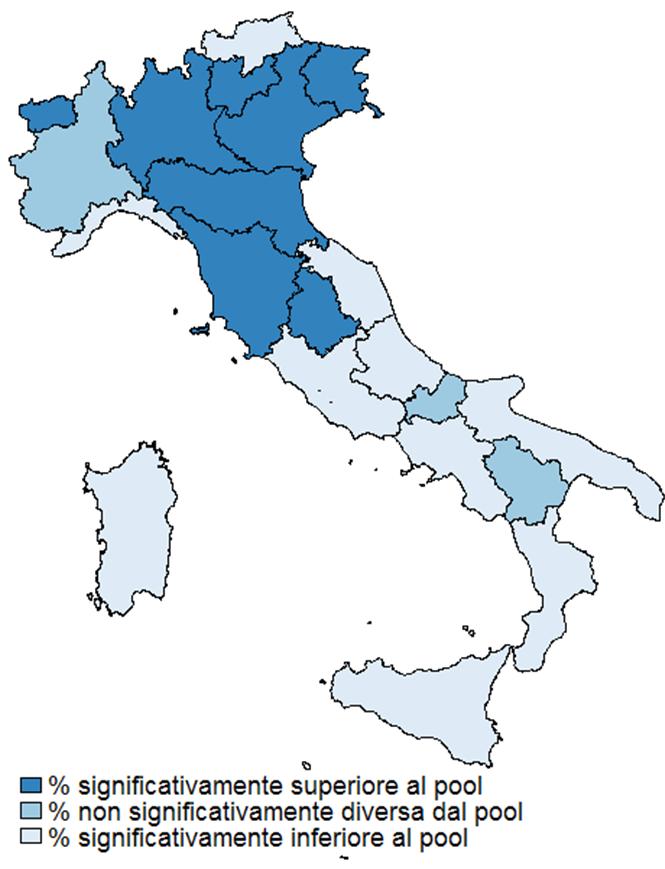 PASSI 2010-11 Persone 50-69enni che hanno riferito di aver eseguito un esame preventivo^ per la diagnosi dei tumori colorettali nei tempi raccomandati 80 70 60 50 40 30 20 10 0 % 70% 6 64 Emilia-