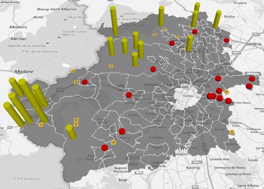 Densità imprenditoriale del commercio al dettaglio in sede fissa Comuni montani Ciriacese Valli di Lanzo 1,2 negozi ogni 100 abitanti in provincia di Torino Alta Valle di