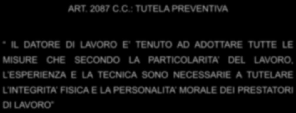 ESPERIENZA E LA TECNICA SONO NECESSARIE A TUTELARE L