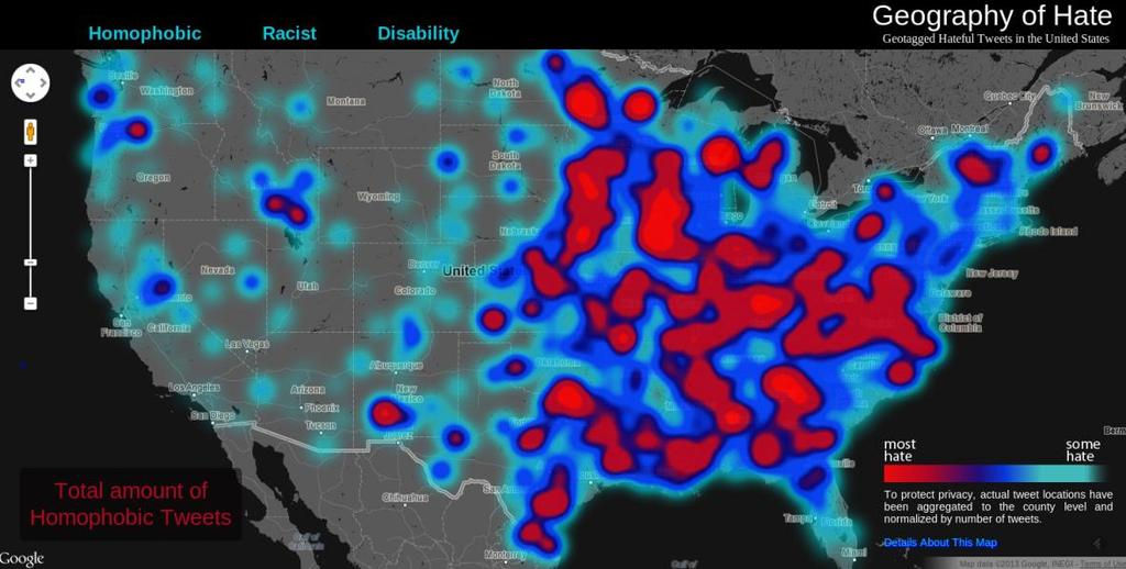 La Mappa dell Intolleranza La Genesi (American) Hate Map Progetto della