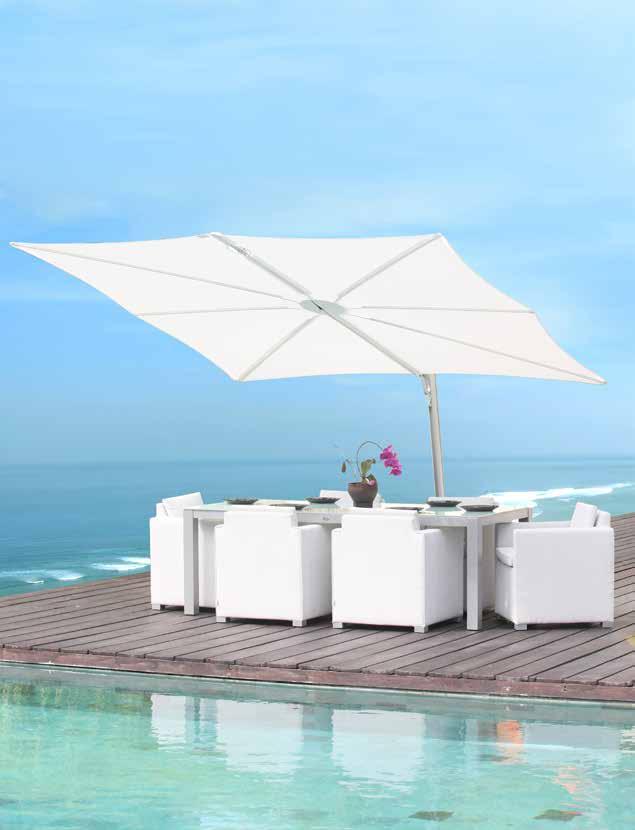 Ombrello SPECTRA ombrellone a palo laterale con struttura in alluminio anodizzato, regolabile in altezza, inclinabile,