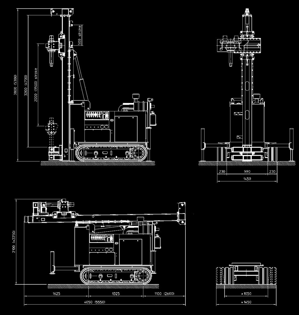 A wide range of drilling accessories is available according to the drilling uses of the rig.