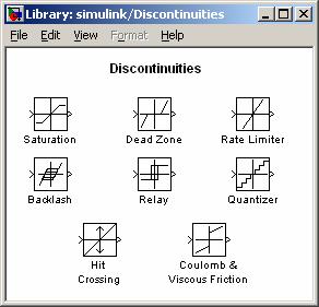 Principali librerie Simulink (3) Libreria Discontinues: discontinuità