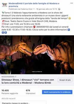 PROMUOVI IL TUO EVENTO SU FACEBOOK E NEWSLETTER A PARTIRE DA SOLI 30 EURO I PROMOZIONE EVENTI SULLA PAGINA FACEBOOK O SULLA NEWSLETTER DI MODENABIMBI La pagina degli eventi sul nostro portale è il