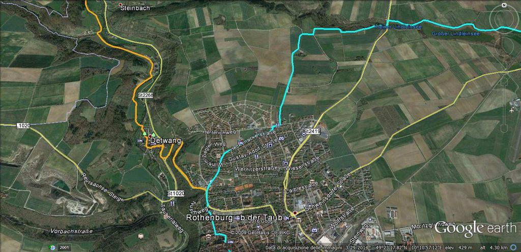 un rettilineo di 1,3km ci porta alla periferia di Rothenburg.