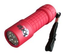 00 torce in gomma "shot LED 13R" colore rosso interruttore a pulsante antiurto ed impermeabile,  incluse). TL13R - Confez. 12.