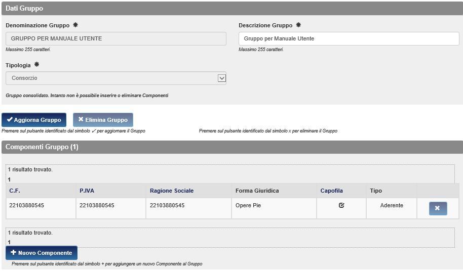 Solo dopo la creazione del Gruppo e l'eventuale consolidamento previsto solo per le ATI/ATS, il Legale rappresentante potrà procedere con la presentazione del Piano come gruppo tramite la sezione di