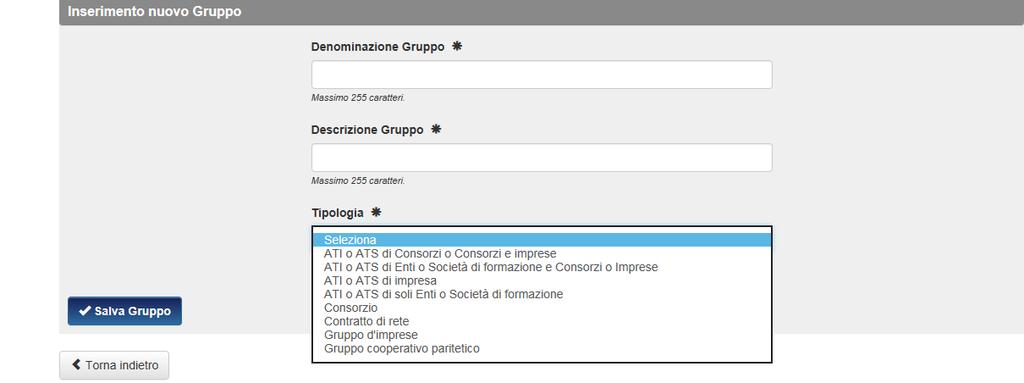 Nel caso in cui la tipologia di gruppo creato preveda la possibilità di modificarne dei componenti, si specifica che saranno comunque associati al piano i soli componenti presenti al momento