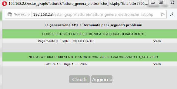 7 Durante la generazione XML l'applicativo controlla ogni documento per verificare la presenza di tutti i dati necessari a creare un file di fatturazione elettronica valido.