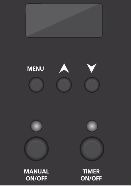 PANNELLO DI CONTROLLO PULSANTE MENU - Premere per passare dalla modalità manuale, alla modalità canale DMX o indirizzamento DMX e vice versa.