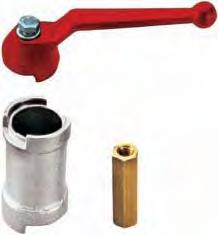 per tubo rame, con leva Ball valve with copper pipe end connections, and red T-handle, Rubinetto di erogazione curvo a sfera, con leva