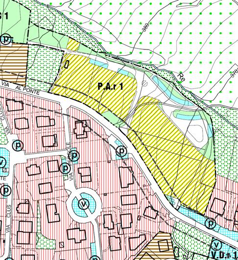 AMBITO DI TRASFORMAZIONE RESIDENZIALE SOGGETTO A PIANO ATTUATIVO P.A.r1 St superficie territoriale It indice territoriale ab abitanti Slp superficie lorda pavimento V1 minimo 15mq/ab P1 Minimo