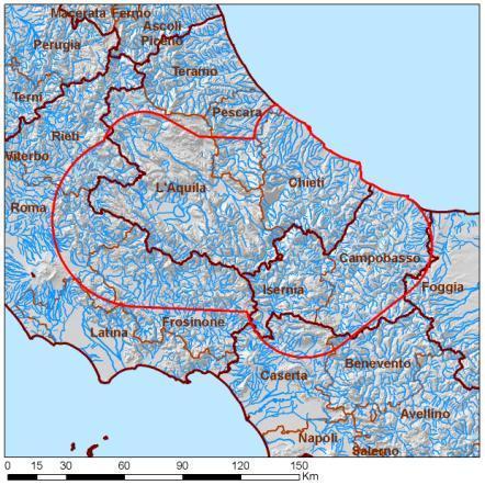Regione Figura 6-1 Area di studio Superficie Regione (km 2 ) Superficie Area di studio (km 2 ) Molise 4.461 4.265 Abruzzo 10.830 7.768 Campania 13.670 641 Lazio 17.228 4.074 Puglia 19.