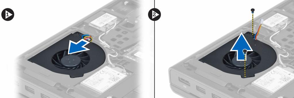 Seguire le procedure descritte in Prima di effettuare interventi sui componenti interni del 2. Rimuovere: a. batteria b. coperchio della base 3.