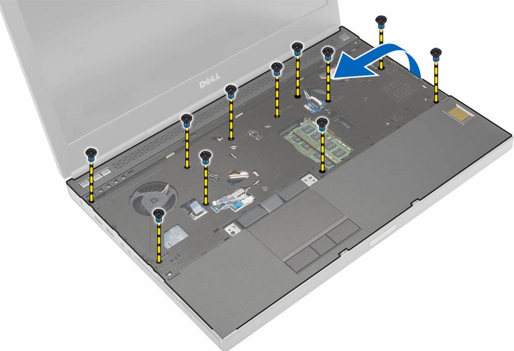 rimuoverlo dal Installazione del palm rest 1.