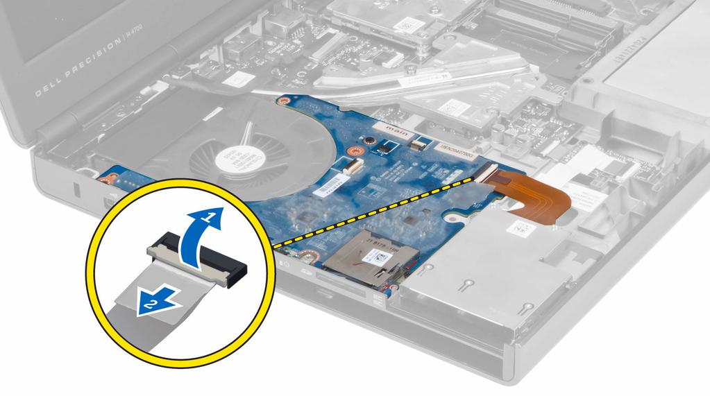 4. Rimuovere le viti che fissano la scheda di Input/Output (I/O) al Sollevare il bordo