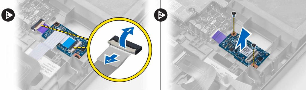 Installazione della scheda interruttori 1. Allineare la scheda interruttori nella posizione originale sul 2. Serrare le viti che fissano la scheda interruttori al 3.