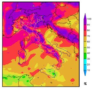 suolo Situazione: Venerdì, perturbazione atlantica. Coperto con piogge sparse su gran parte del Nord, specie al Nordest.