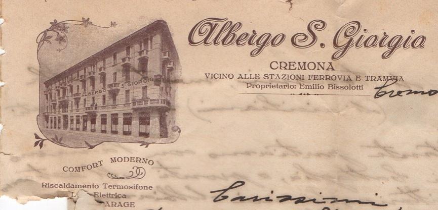 Chi:Sottotenente Rocco Stassano Cosa: lettere alla famiglia Quando:28, 29 e 30 ottobre 1915; 2 e 3 novembre 1915. Dove: Cremona (Albergo S. Giorgio).