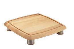 Beech wood square cutting board with footsies Tagliere in legno di