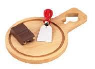 Beech wood cutting board with chocolate knife Tagliere in legno di faggio con coltellino per