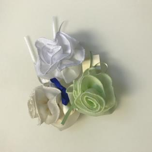 COD. H ROSA IN TESSUTO Rosa in tessuto - Colori disponibili: verde, panna, bianco,