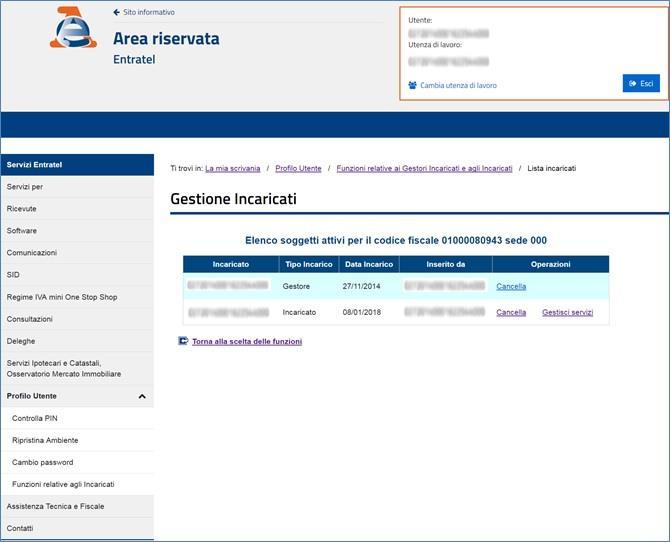 Entratel/Nomina dell incaricato Per scegliere i