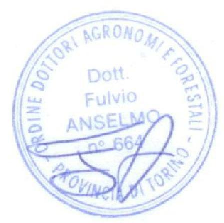 Dati Progettisti: St udio AN SELMO Associati Via Vittorio Em anuele n 14 10023 CHIERI (TO) Tel./ Fax 011 9415835 e- m ail: info@anselmoassociati.it Dott. Ing. Virgilio Anselmo Dott. For.