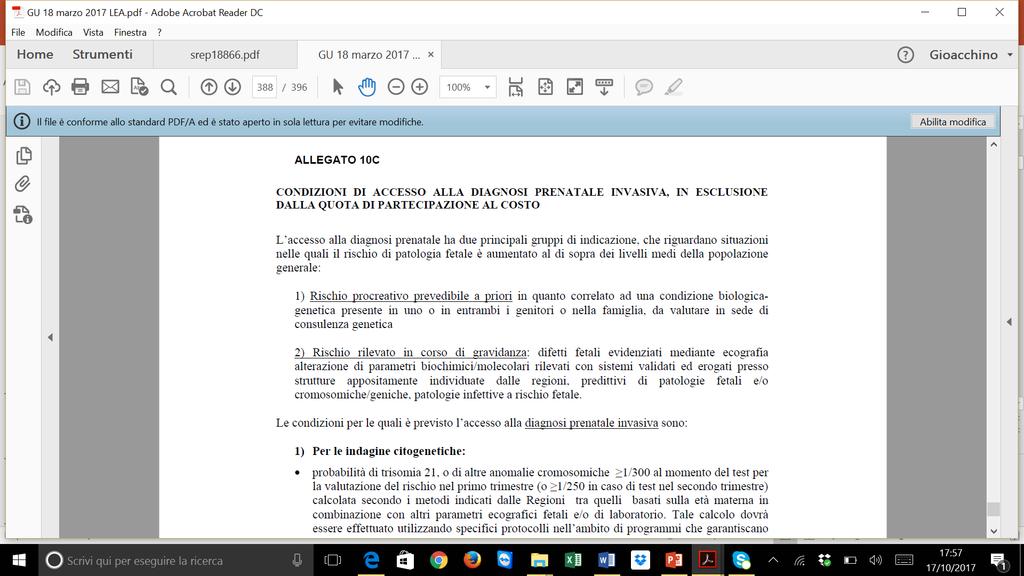 curante Centro di diagnosi prenatale Embrione/feto/bambino coppia - donna Storia personale Medico genetista Famiglia