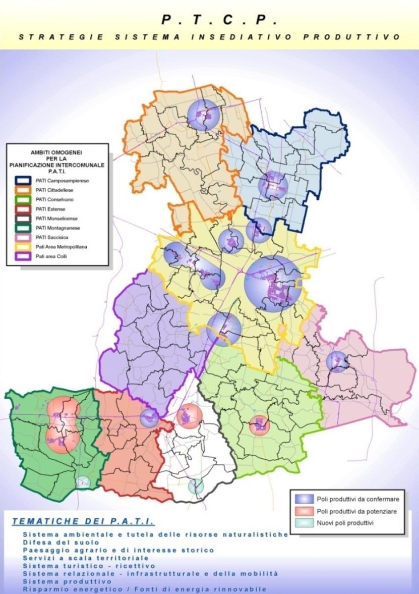 Paesaggio urbano Il coordinamento delle azioni di governo del territorio a scala intercomunale La Provincia di Padova si propone come Ente interlocutore nei confronti dei Comuni per la promozione ed