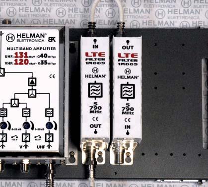 Filtri LTE 800MHz LTE Filters 800MHz Prodotto: Product: 2 moduli 1M009 PRODOTTO SU RICHIESTA. La soluzione definitiva ai disturbi LTE preservando al massimo il canale 60 (tarati e venduti in coppia).