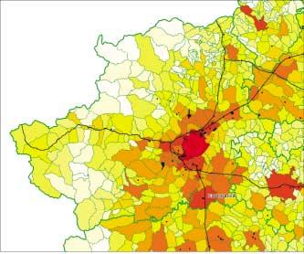 FIGURA 78: dominio provinciale: emissioni di NOX relative a tutte le sorgenti presenti sul territorio (Fonte dati: