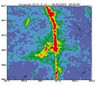 139 FIGURA 11: mappa delle concentrazioni medie al suolo di NOX sul dominio locale, calcolate da FARM (sinistra, 5 m di risoluzione) e da SPRAY (destra, 25 m di risoluzione) per il periodo di 5