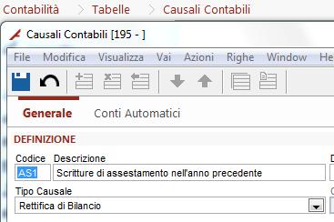 18 il programma prevede l uso di causali di tipo Normale Per chi invece registra le scritture di assestamento con data riferita al nuovo anno creato (es.