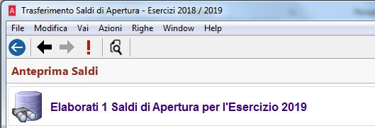 Il trasferimento saldi di magazzino può essere rilanciato quante volte si